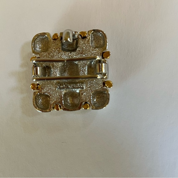 VTG Paquette Gold and Silver Tone Tic Tac Toe Square Interlocking Belt Buckle OS - Picture 4 of 10